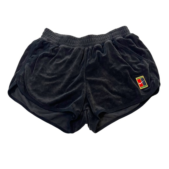 Nike Pants - Nike Court Heritage Black Terry Tennis Shorts Loose Fit Athleisure Womens Medium